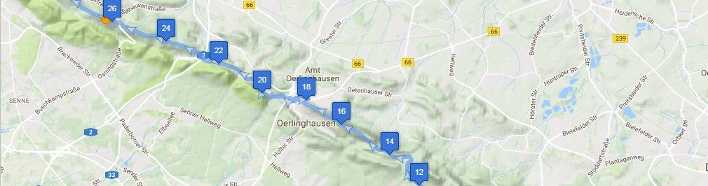 Hermannslauf Strecke und Höhenprofil